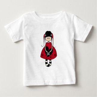 T-shirt Pour Bébé Goth Girl en robe rouge