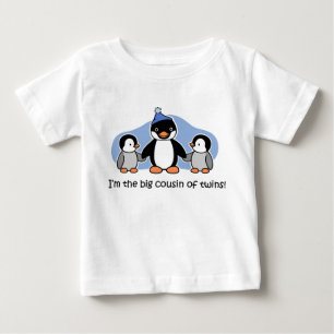 T-shirt Pour Bébé Grand cousin de pingouin de jumeaux