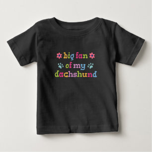 T-shirt Pour Bébé Grand fan de mon Dachshund