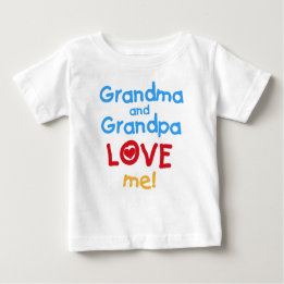 T-shirt Pour Bébé Grand-mère et grand-père m'aiment