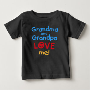T-shirt Pour Bébé Grand-mère et grand-père m'aiment