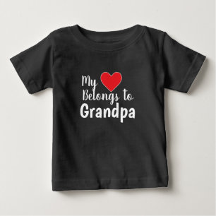 T-shirt Pour Bébé Grand-parent mignon Mon coeur vous appartient