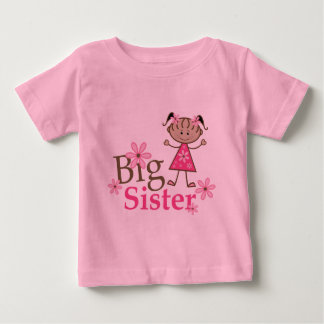 T-shirt Pour Bébé Grande soeur Autocollante ethnique Figure Girl