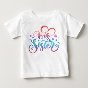 T-shirt Pour Bébé Grande Sœur, Fratrie Colorée