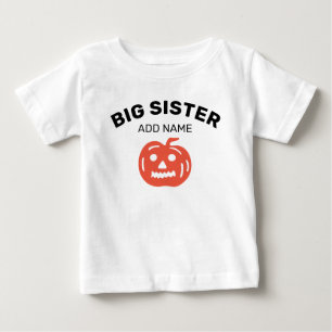 T-shirt Pour Bébé Grande Soeur Happy Halloween Citrouille Personnali