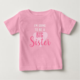 T-shirt Pour Bébé Grande Soeur révèle le rose