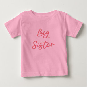 T-shirt Pour Bébé Grande Soeur rose
