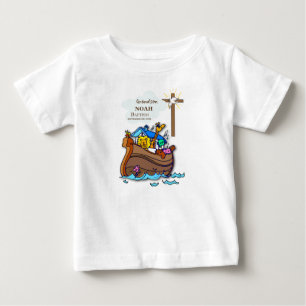 T-shirt Pour Bébé Grandson Baptême Noah's Ark Personnalisé