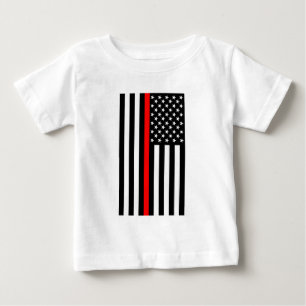 T-shirt Pour Bébé Graphique de la ligne rouge mince américaine
