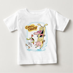 T-shirt Pour Bébé Graphique de rire de vache et de poulet