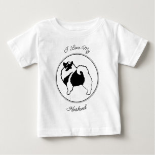 T-shirt Pour Bébé Graphiques Keeshond - Art Original de Chien Mignon