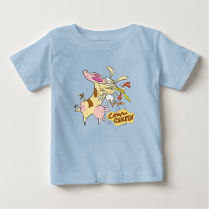 T-shirt Pour Bébé Graphisme de la vache et du poulet