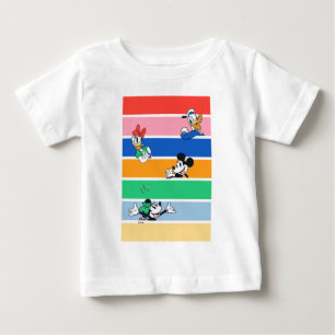 T-shirt Pour Bébé Graphisme rayé en couleur pop-out Mickey & ses ami