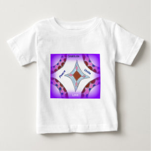T-shirt Pour Bébé "Gratitude Peace Love Unite" Mandala Art Imprimer