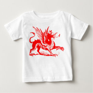 T-shirt Pour Bébé Gravure de dragon - Rouge