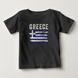 T-shirt Pour Bébé Greece Flag Distressed - Greek Flag