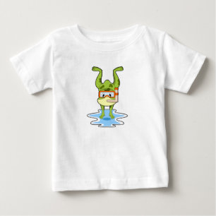 T-shirt Pour Bébé Grenouille à la plongée avec tuba