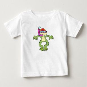 T-shirt Pour Bébé Grenouille à la plongée avec tuba