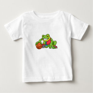 T-shirt Pour Bébé Grenouille aux sports avec basket-ball