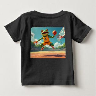 T-shirt Pour Bébé Grenouille de basketball scène complète bébé chemi