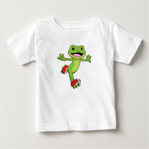 T-shirt Pour Bébé Grenouille en Patinage en ligne avec Roller skates