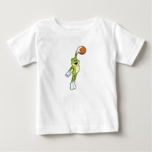 T-shirt Pour Bébé Grenouille en tant que joueur de basket-ball avec