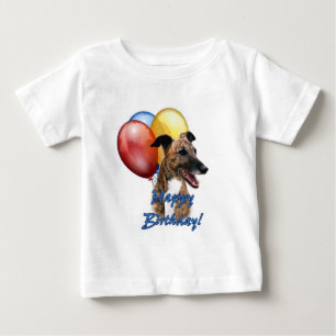 T-shirt Pour Bébé Greyhound Joyeux Ballons d'Anniversaire.