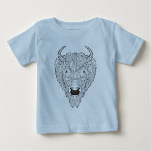 T-shirt Pour Bébé Griffonnage de tête de bison