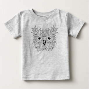 T-shirt Pour Bébé Griffonnage mignon de portrait de hibou