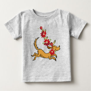 T-shirt Pour Bébé Grinch   Max Pointsettia de Noël
