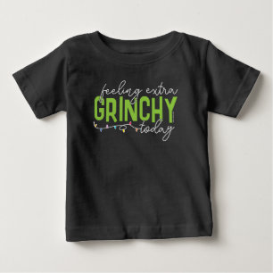 T-shirt Pour Bébé Grinch Sentiment Extra Grincheux Aujourd'hui