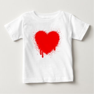 T-shirt Pour Bébé Grunge Heart - Rouge