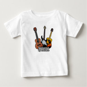 T-shirt Pour Bébé Guitariste par nature. guitares colorées