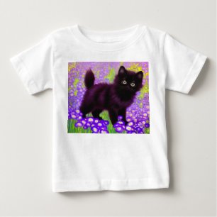 T-shirt Pour Bébé Gustav Klimt Black Kitten