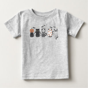 T-shirt Pour Bébé Halloween Chats noirs Éffrayant mignonne drôle