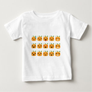 T-shirt Pour Bébé halloween citrouille emojis