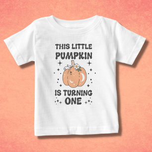 T-shirt Pour Bébé Halloween Premier anniversaire Citrouille rétro