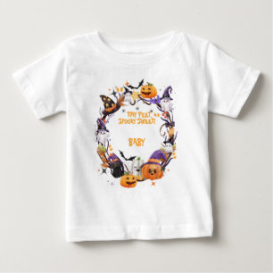 T-shirt Pour Bébé Halloween Tiny Feet, Baby shower sucré Éffrayant