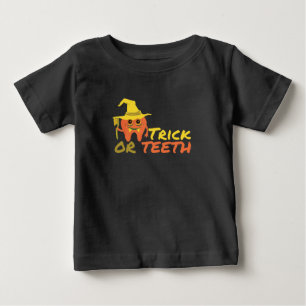 T-shirt Pour Bébé Halloween Trick ou dentiste de dents