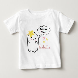 T-shirt Pour Bébé Halloween Trump ou Treat Cute Ghost