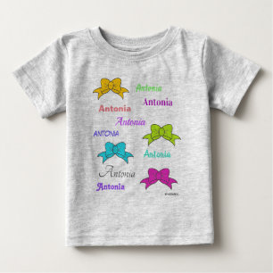 T-shirt Pour Bébé HAMbyWG - Chemise de nom colorée avec des lignes