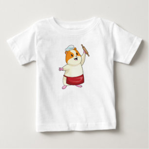 T-shirt Pour Bébé Hamster comme boulon avec broche à rouleaux