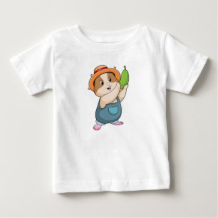 T-shirt Pour Bébé Hamster en fermier avec des courgettes