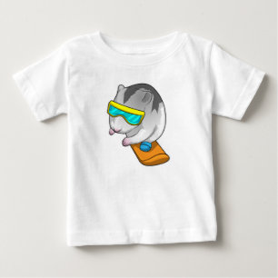 T-shirt Pour Bébé Hamster Snowboard Snowboard