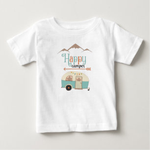 T-shirt Pour Bébé Happy Camper Cute Retro RV