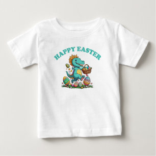 T-shirt Pour Bébé HAPPY EASTER avec BABY DINOSAUR