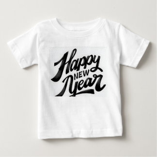 T-shirt Pour Bébé Happy New Year Brush‑Style Greeting