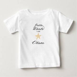 T-shirt Pour Bébé Hello World I am..., Personalized Name Kids Shirt