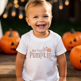 T-shirt Pour Bébé Hey There Citrouille Retro Automne Super
