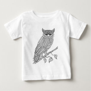 T-shirt Pour Bébé Hibou magique inspiré se reposant sur la branche